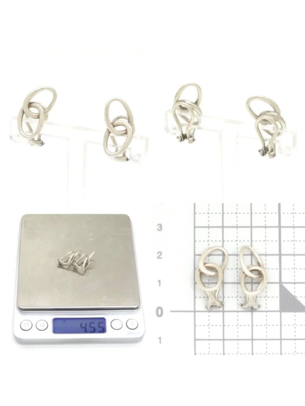 Tiffany & Co Elsa Peretti Double Loop Earrings Clip on Sterling Silver Vintage